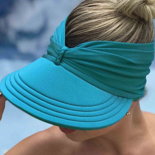 Viseira Moda Praia Sophia Azul Turquesa Donna Queen Upf 50+