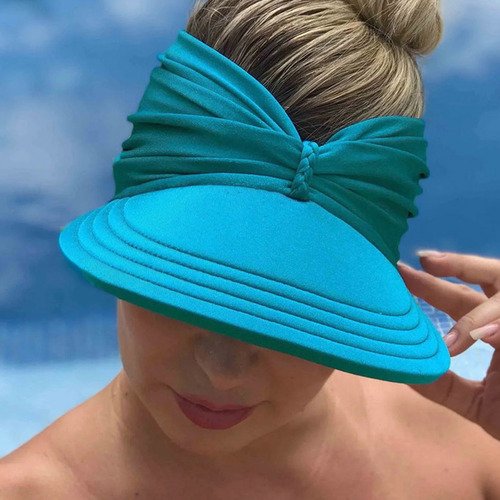 Viseira Moda Praia Sophia Azul Turquesa Donna Queen Upf 50+