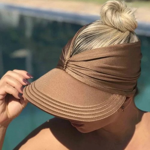 Viseira Moda Praia Sophia Bronze Donna Queen Upf 50+