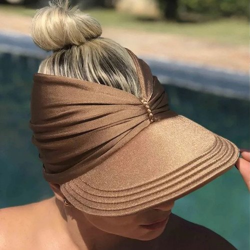 Viseira Moda Praia Sophia Bronze Donna Queen Upf 50+