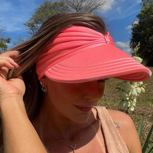 Viseira Moda Praia Sophia Coral Donna Queen Upf 50+