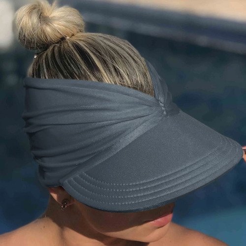 Viseira Moda Praia Sophia Grafite Donna Queen Upf 50+
