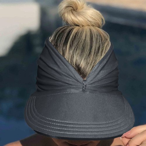 Viseira Moda Praia Sophia Grafite Donna Queen Upf 50+