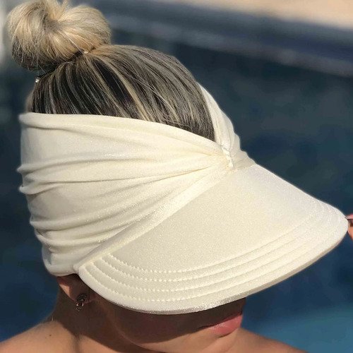 Viseira Moda Praia Sophia Off White Donna Queen Upf 50+