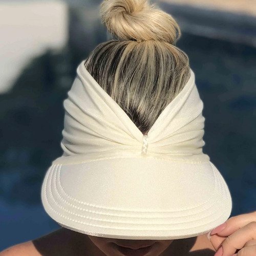 Viseira Moda Praia Sophia Off White Donna Queen Upf 50+