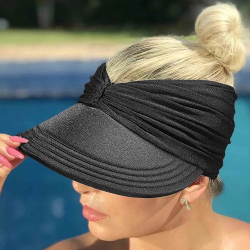 Viseira Moda Praia Sophia Preta Donna Queen Upf 50+