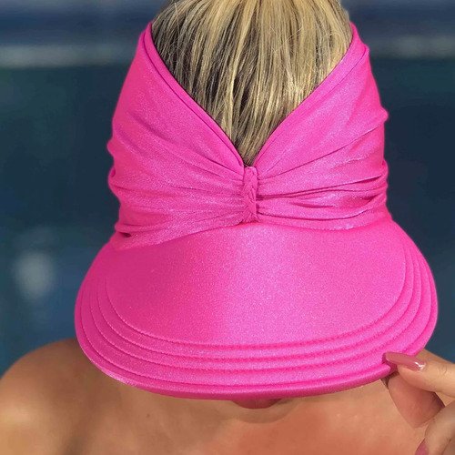 Viseira Moda Praia Sophia Rosa Chiclete Donna Queen Upf 50+