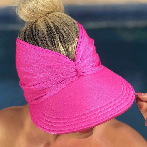 Viseira Moda Praia Sophia Rosa Chiclete Donna Queen Upf 50+