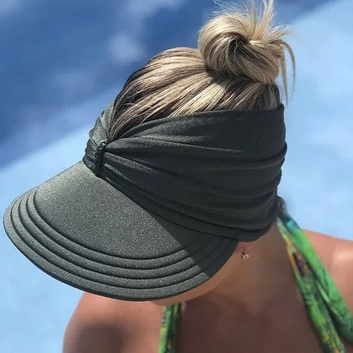 Viseira Moda Praia Sophia Verde Musgo Donna Queen Upf 50+